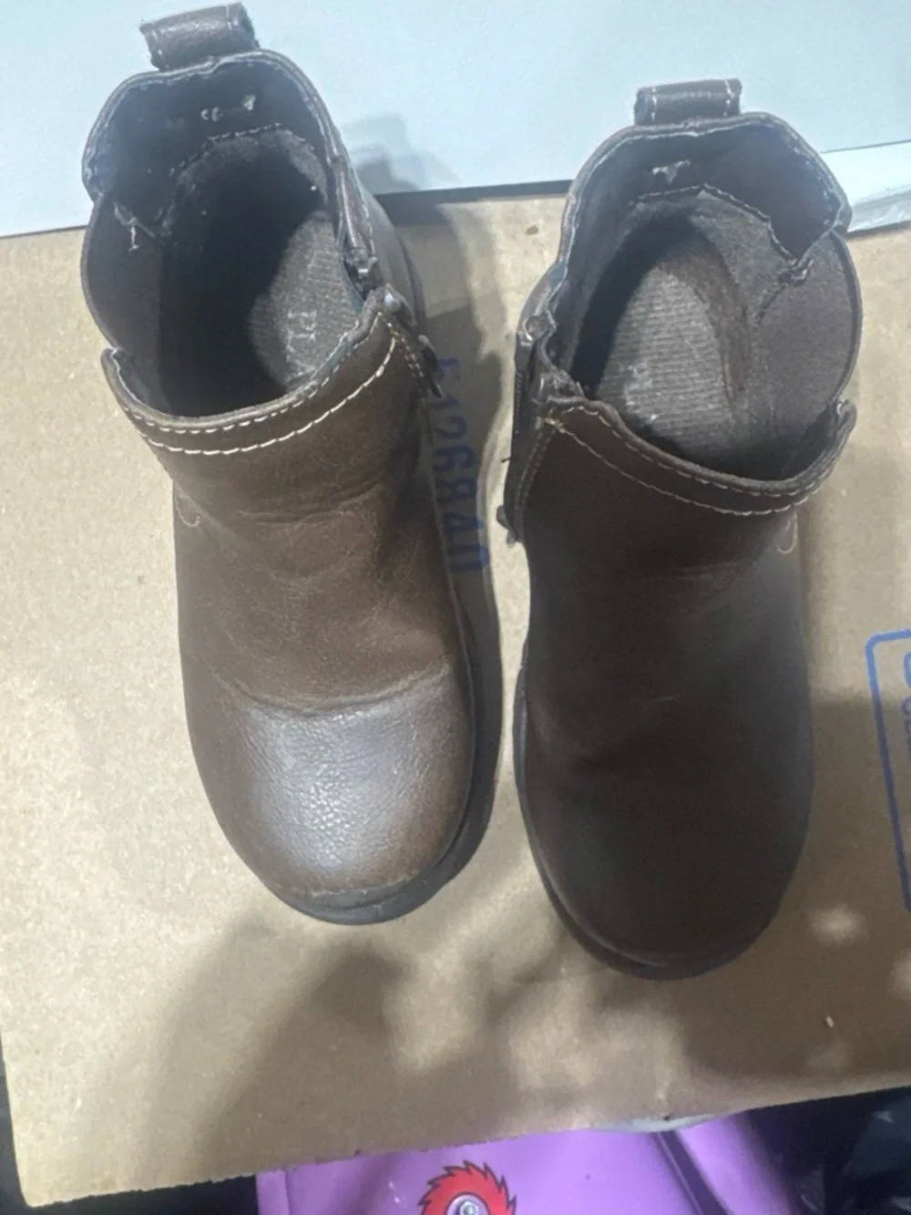 The Children's Place Brown Girls' Ankle Boots with Side Zip